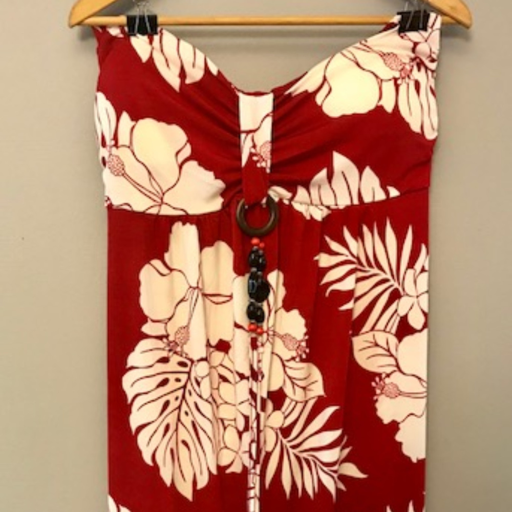 Steven Wear Hawaiian strapless dress, sz XXL (2x)